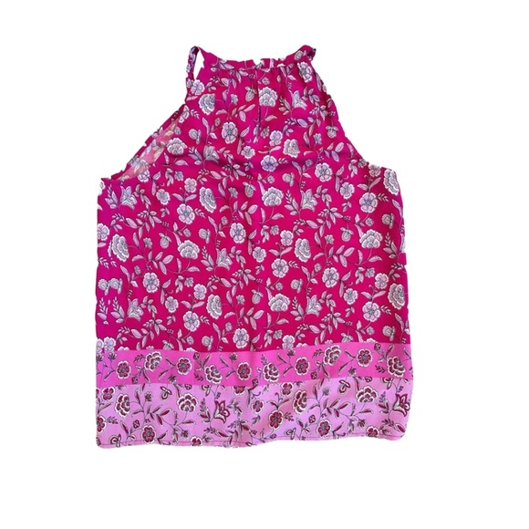LOFT ~ Women’s Floral Pink/Magenta/White Sleeveless Lightweight Top size XS - Picture 6 of 7